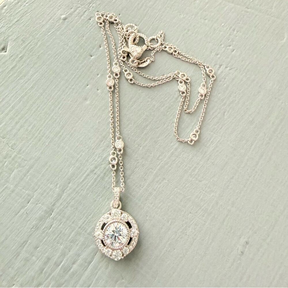 Judith Ripka 925 Sterling Silver CZ Pendant Necklace NEW